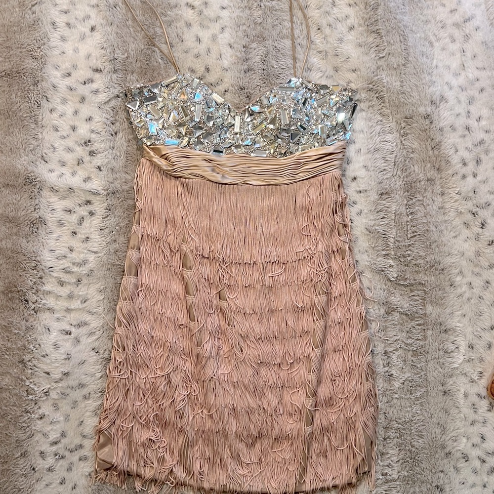 Sherri Hill Jeweled Fringe Dress